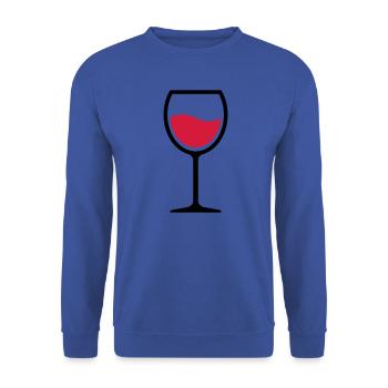 03 Glas Wein Vino Tinto - Unisex Pullover - Royalblau - Vorne - Alina (178cm) & Michal (187cm)