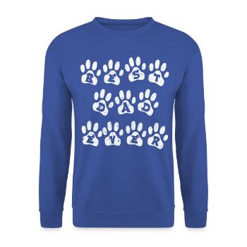 Best Dog Dad EVER Shirt - Unisex Pullover - Royalblau - Vorne - Alina (178cm) & Michal (187cm)