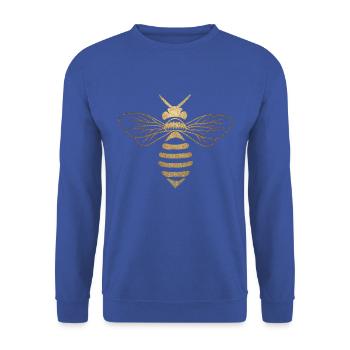 Save the bees I Save the Bees I Big Bee - Unisex Sweatshirt - royal blue - Front - Alina (178cm) & Michal (187cm)