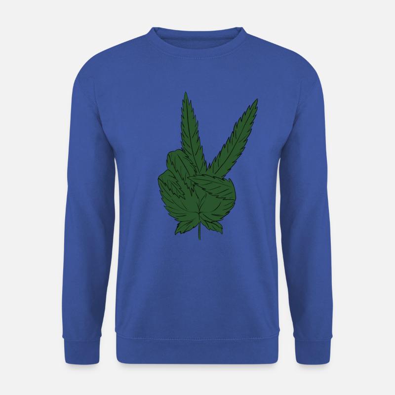 Marijuana Hanfblatt Weed Peace Zeichen - Unisex Pullover - Royalblau