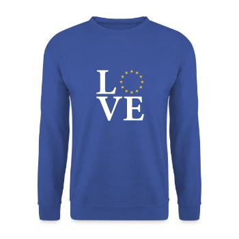 Love Europa EU Flagge Europe Flag - Unisex Sweatshirt - royal blue - Front - Alina (178cm) & Michal (187cm)