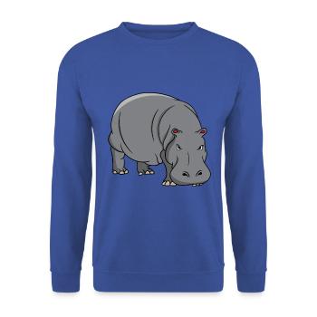 Hippo Hippopotamus Hippo Safari Funny Sweet - Unisex Sweatshirt - royal blue - Front - Alina (178cm) & Michal (187cm)