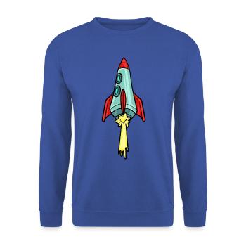 Rocket Space Shuttle Spaceship Astronaut Space - Unisex Sweatshirt - royal blue - Front - Alina (178cm) & Michal (187cm)