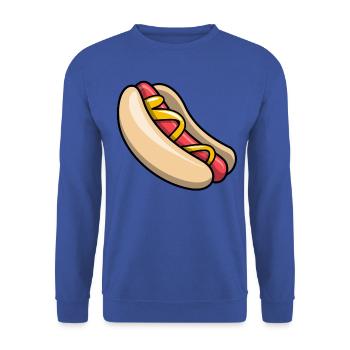 Hot dog Hot Dog Fast Food Stand Bosna Drôle - Sweat-shirt Unisexe - bleu royal - Devant - Alina (178cm) & Michal (187cm)
