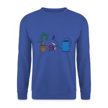 Garten Gärtner Gartenarbeit Pflanzen Blumen Acker - Unisex Pullover - Royalblau - Vorne - Alina (178cm) & Michal (187cm)