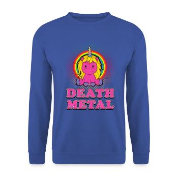 Death Metal Licorne - Sweat-shirt Unisexe - bleu royal - Devant - Alina (178cm) & Michal (187cm)