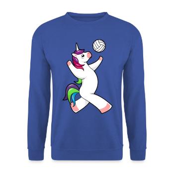Volleyball unicorn Volleyball player Volleyballer - Unisex Sweatshirt - royal blue - Front - Alina (178cm) & Michal (187cm)