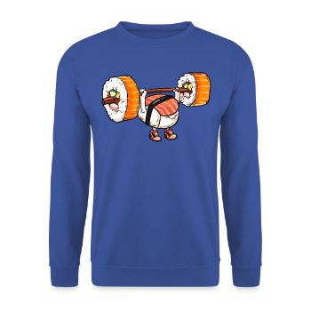 Sushi Sport Fitness Athlète Japonais Maki Gym - Sweat-shirt Unisexe - bleu royal - Devant - Alina (178cm) & Michal (187cm)