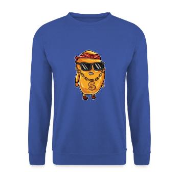 Chicken Nugget Nug Nuggs Fast Food Gangster Life - Unisex Pullover - Royalblau - Vorne - Alina (178cm) & Michal (187cm)