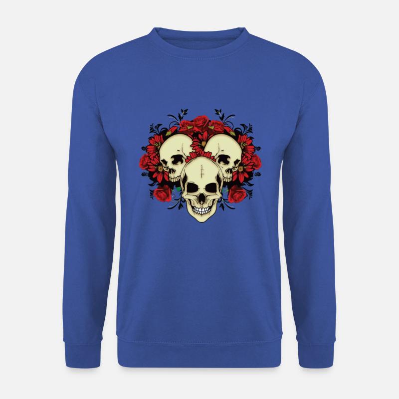 GOTHIC Skull Roses - Unisex Pullover - Royalblau
