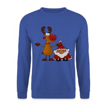 équipe de Noël - Sweat-shirt Unisexe - bleu royal - Devant - Alina (178cm) & Michal (187cm)
