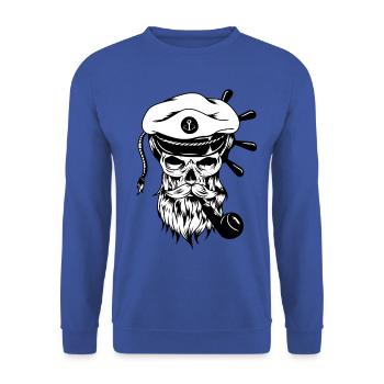Seemann Tod Kapitän gruselig Horror Maritim See - Unisex Pullover - Royalblau - Vorne - Alina (178cm) & Michal (187cm)