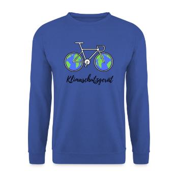 Klimaschutzgeschenk für Jugendliche. - Unisex Pullover - Royalblau - Vorne - Alina (178cm) & Michal (187cm)