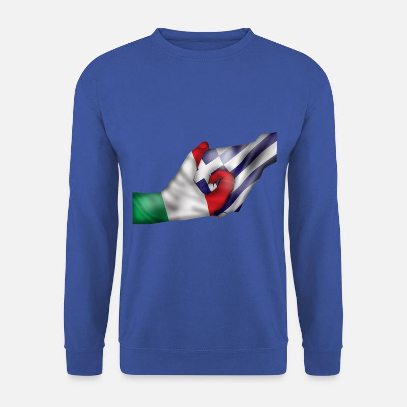 italy greece italien griechenland hands hände - Unisex Pullover - Royalblau