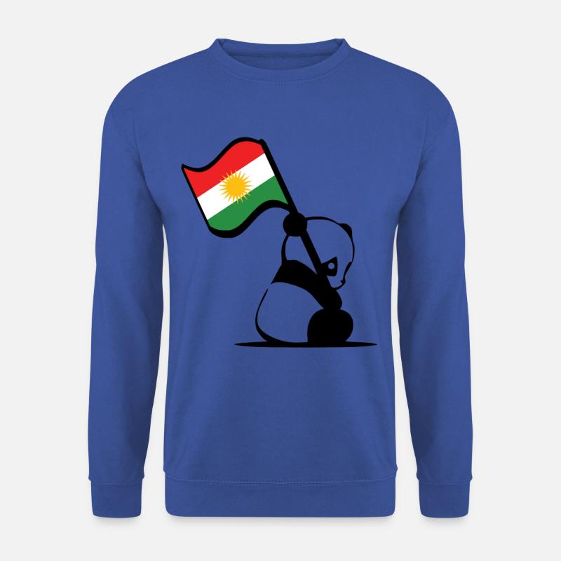 Kurdischer Panda. Süßer Panda mit Kurdistan Flagge - Unisex Pullover - Royalblau