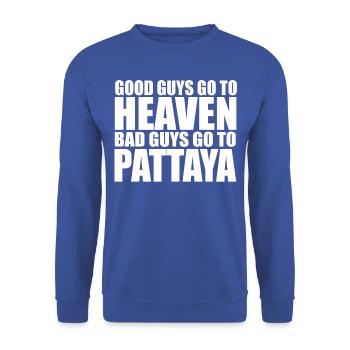 funny Pattaya Thailand BKK party gift shirt - Unisex Sweatshirt - royal blue - Front - Alina (178cm) & Michal (187cm)