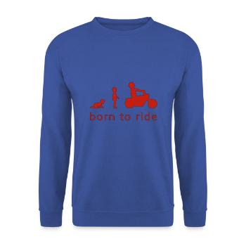BORN TO RIDE - Unisex Sweatshirt - royal blue - Front - Alina (178cm) & Michal (187cm)