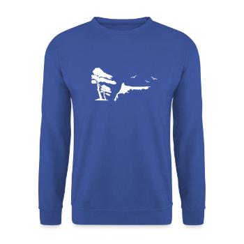 Cadeau de la mer Baltique Fischland Darss - Sweat-shirt Unisexe - bleu royal - Devant - Alina (178cm) & Michal (187cm)