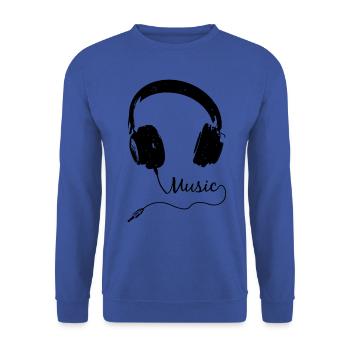 DJ Disc Jockey Casque Musique Rave Party Festival - Sweat-shirt Unisexe - bleu royal - Devant - Alina (178cm) & Michal (187cm)