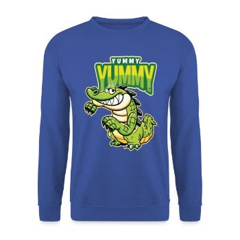 Lustiger hungriger Krokodil Alligator Krokodil - Unisex Pullover - Royalblau - Vorne - Alina (178cm) & Michal (187cm)