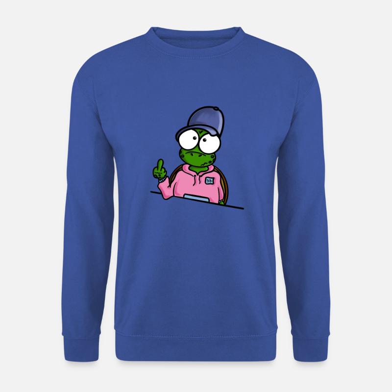 Schildkröte mit Cap Mittelfinger - Unisex Pullover - Royalblau