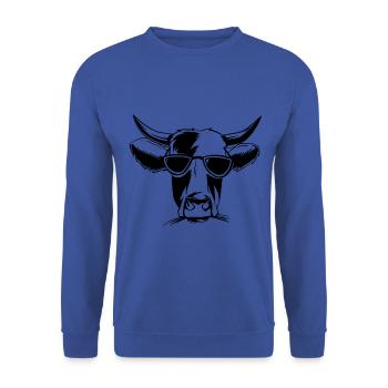 Funny cow cool cows sunglasses - Unisex Sweatshirt - royal blue - Front - Alina (178cm) & Michal (187cm)