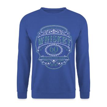 60. Geburtstag 60 Jahre Ich bin wie guter Whisky - Unisex Pullover - Royalblau - Vorne - Alina (178cm) & Michal (187cm)