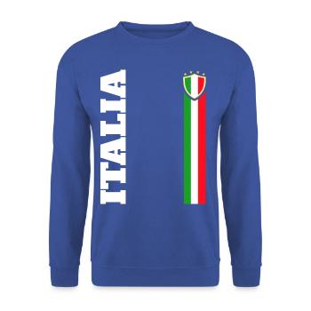 Fußball Flagge Fahne Italien Italia - Unisex Pullover - Royalblau - Vorne - Alina (178cm) & Michal (187cm)