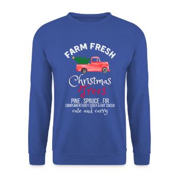 farm fresh christmas tree - Unisex Sweatshirt - royal blue - Front - Alina (178cm) & Michal (187cm)