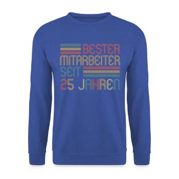 25 Jahre im Dienst 25 Jähriges Dienstjubiläum - Unisex Pullover - Royalblau - Vorne - Alina (178cm) & Michal (187cm)