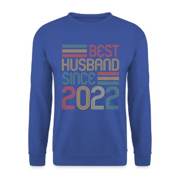 Best Husband since 2022 1st Wedding Anniversary - Unisex Sweatshirt - royal blue - Front - Alina (178cm) & Michal (187cm)