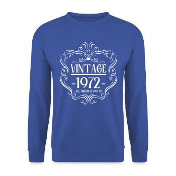 Né en janvier 1972 50 ans 50s 50e anniversaire - Sweat-shirt Unisexe - bleu royal - Devant - Alina (178cm) & Michal (187cm)