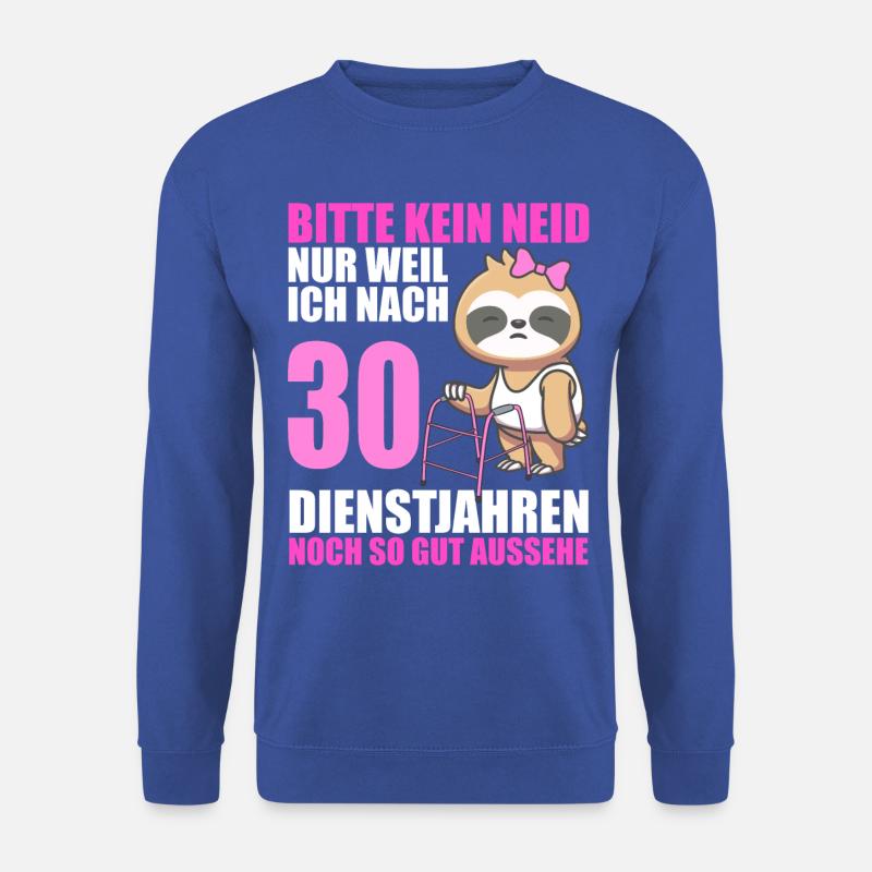 30 Jahre im Dienst 30 Jähriges Dienstjubiläum - Unisex Pullover - Royalblau