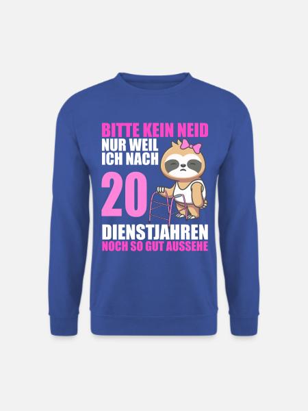 20 Jahre im Dienst 20 Jähriges Dienstjubiläum - Unisex Pullover - Royalblau