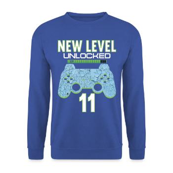 11 Years old 11 birthday outfit Gamer Gaming - Unisex Sweatshirt - royal blue - Front - Alina (178cm) & Michal (187cm)