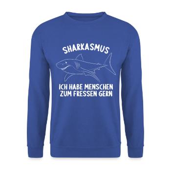Sharkasmus Hai Haie Tauchen Tauch Für Taucher - Unisex Pullover - Royalblau - Vorne - Alina (178cm) & Michal (187cm)