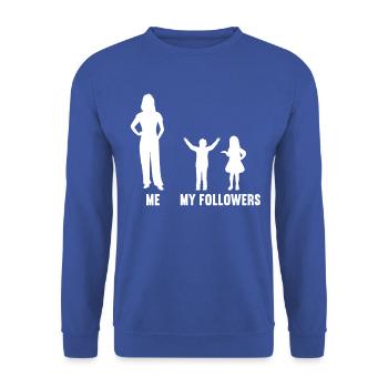 Ich und meine Follower für Frauen Sohn und Tochter - Unisex Pullover - Royalblau - Vorne - Alina (178cm) & Michal (187cm)