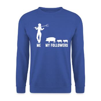 Me and my followers farmer pig pigs - Unisex Sweatshirt - royal blue - Front - Alina (178cm) & Michal (187cm)
