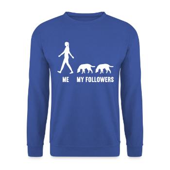 Moi et mes adeptes Chien Chien Chien Chiens - Sweat-shirt Unisexe - bleu royal - Devant - Alina (178cm) & Michal (187cm)