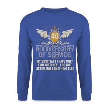 40 Jahre im Dienst 40 Jähriges Dienstjubiläum - Unisex Pullover - Royalblau - Vorne - Alina (178cm) & Michal (187cm)