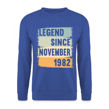 Born November 1982 40 years 40s 40th birthday - Unisex Sweatshirt - royal blue - Front - Alina (178cm) & Michal (187cm)