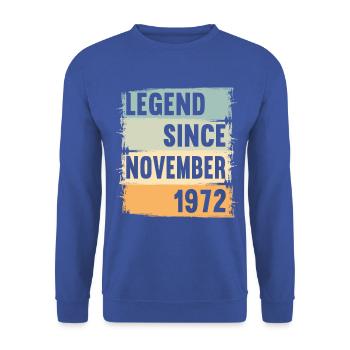 Né novembre 1972 50 ans 50s 50e anniversaire - Sweat-shirt Unisexe - bleu royal - Devant - Alina (178cm) & Michal (187cm)