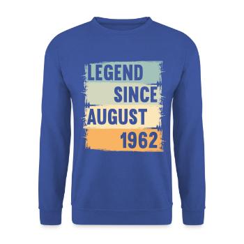 Born August 1962 60 years 60s 60th birthday - Unisex Sweatshirt - royal blue - Front - Alina (178cm) & Michal (187cm)