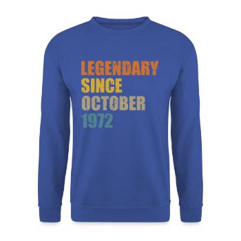 Né en octobre 1972 50 ans 50s 50e anniversaire - Sweat-shirt Unisexe - bleu royal - Devant - Alina (178cm) & Michal (187cm)