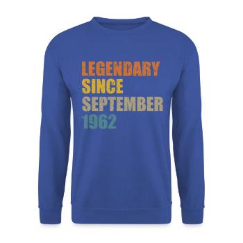 Born September 1962 60 years 60s 60th birthday - Unisex Sweatshirt - royal blue - Front - Alina (178cm) & Michal (187cm)