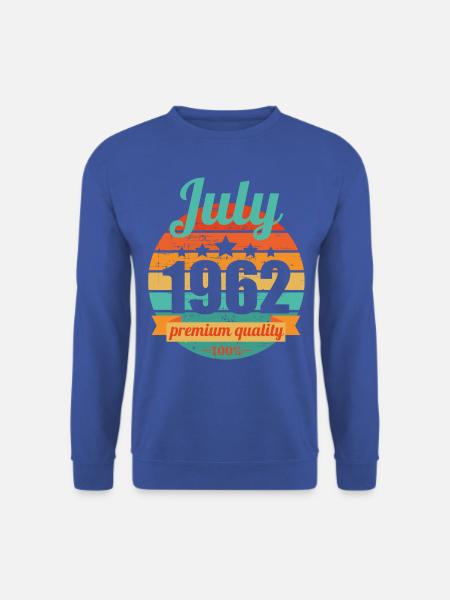 Syntynyt heinäkuussa 1962 60 vuotta 60 vuotta 60 vuotta 60 vuotta - Unisex svetaripaita - kuninkaallinen