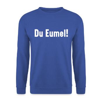 Sächsischer Dialekt Sachsen Sächsische Sprüche - Unisex Pullover - Royalblau - Vorne - Alina (178cm) & Michal (187cm)
