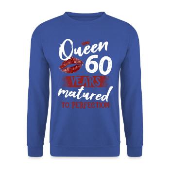60 year old girl 60 bday Queen 60 birthday - Unisex Pullover - Royalblau - Vorne - Alina (178cm) & Michal (187cm)
