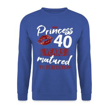 Fille de 40 ans 40 bday Princesse 40 anniversaire - Sweat-shirt Unisexe - bleu royal - Devant - Alina (178cm) & Michal (187cm)