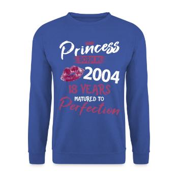 18th birthday 18 years perfection Princess 2004 - Unisex Sweatshirt - royal blue - Front - Alina (178cm) & Michal (187cm)